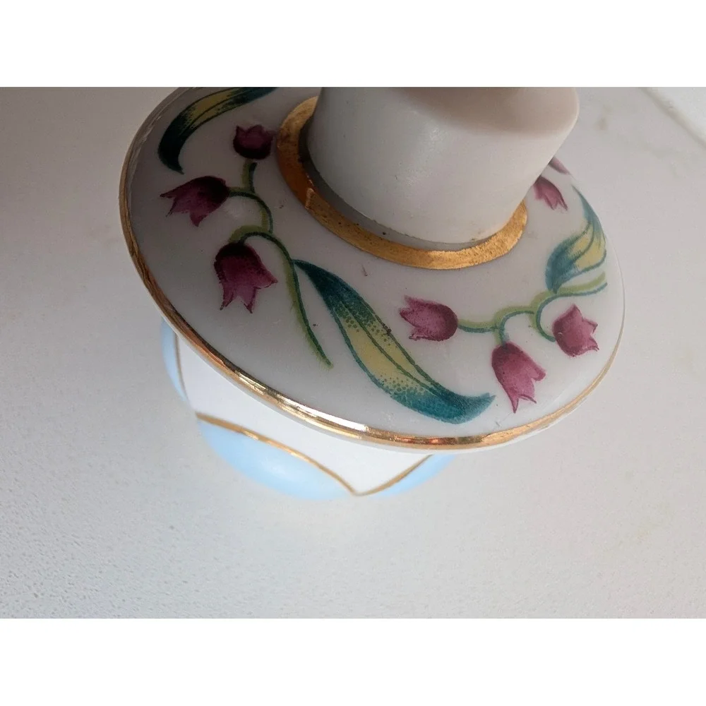 Vintage Price Product Hand Painted Porcelain Perfume Atomizer Floral Gold Trim